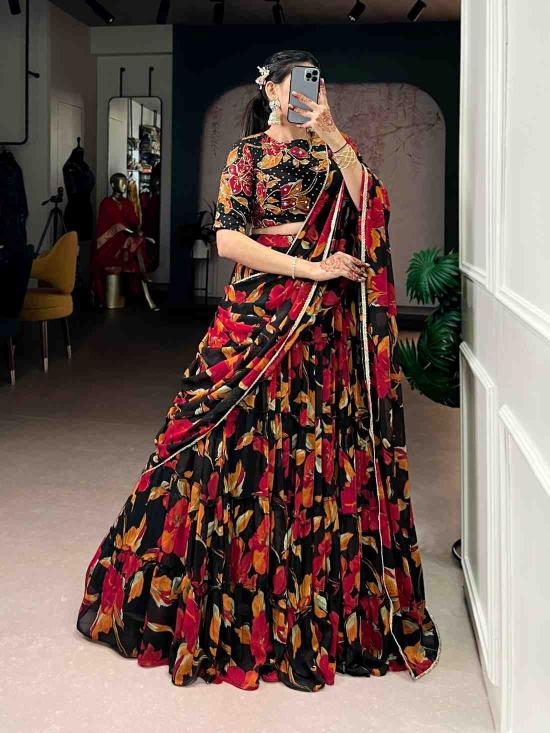 Taraa L 1145 Marble Floral Bridal lehenga choli in Surat